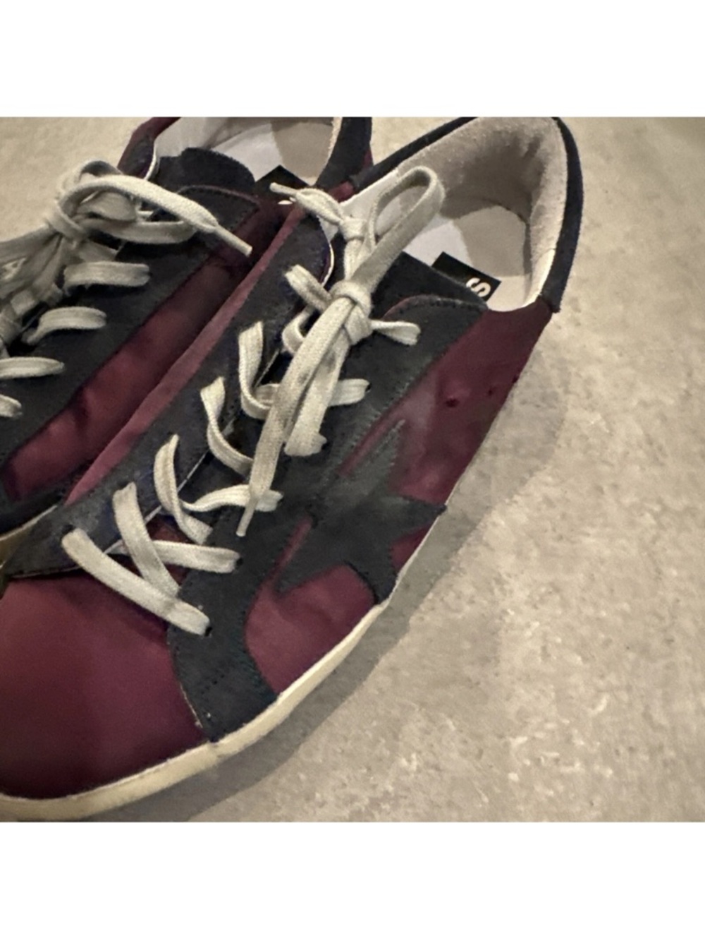 Golden Goose Burgundy And Black Low Top Sneakers Authentic Guaranteed EU39 8.5/9 - Picture 6 of 16